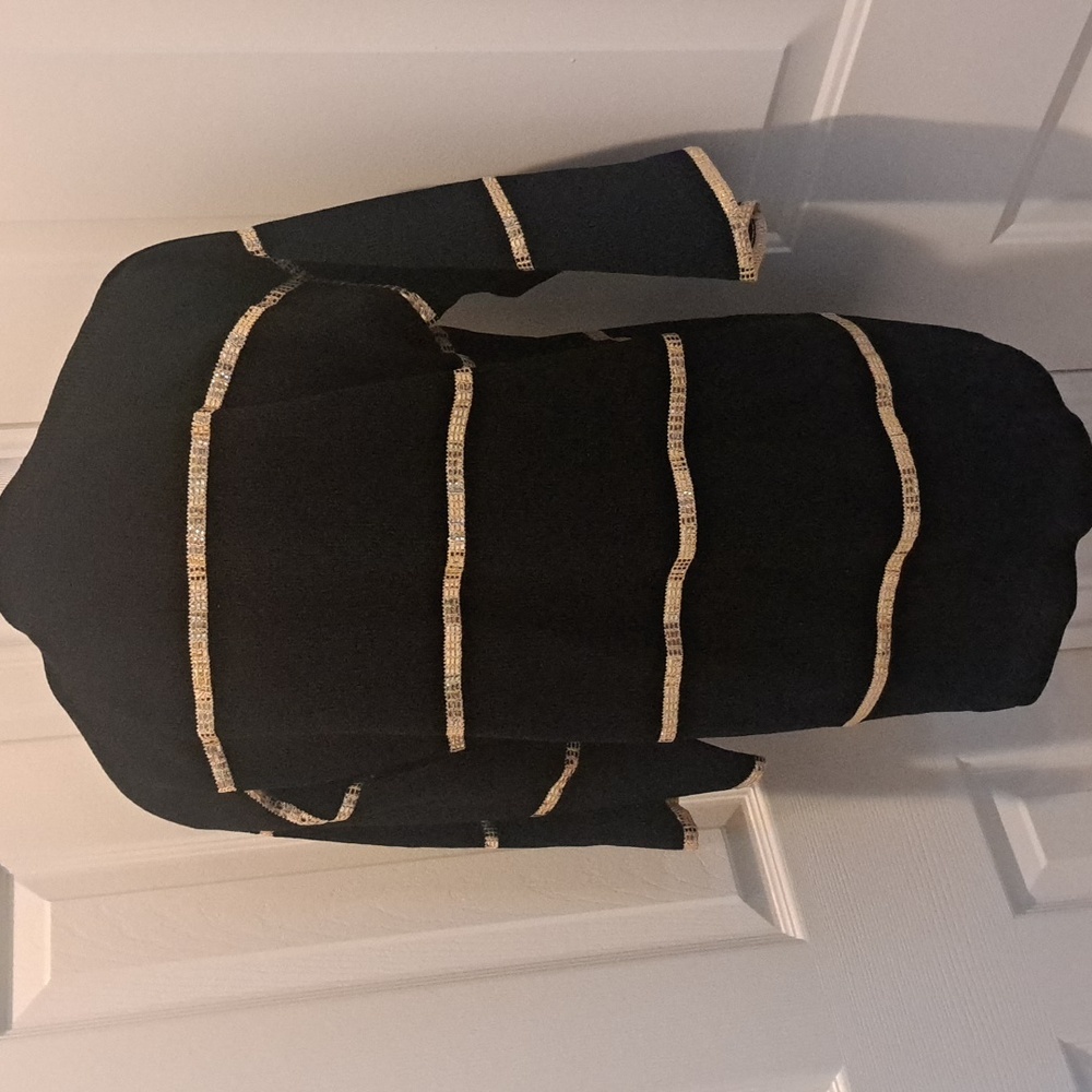 St. John By Marie Gray  Black and Gold Knit Evening Jacket Sz 2 - Picture 5 of 7